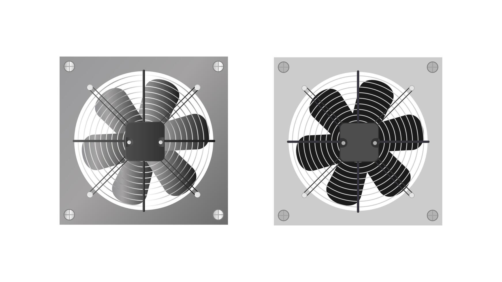 Realistic style exhaust fan. Fan, cooler for the computer. Isolated. Vector. vector