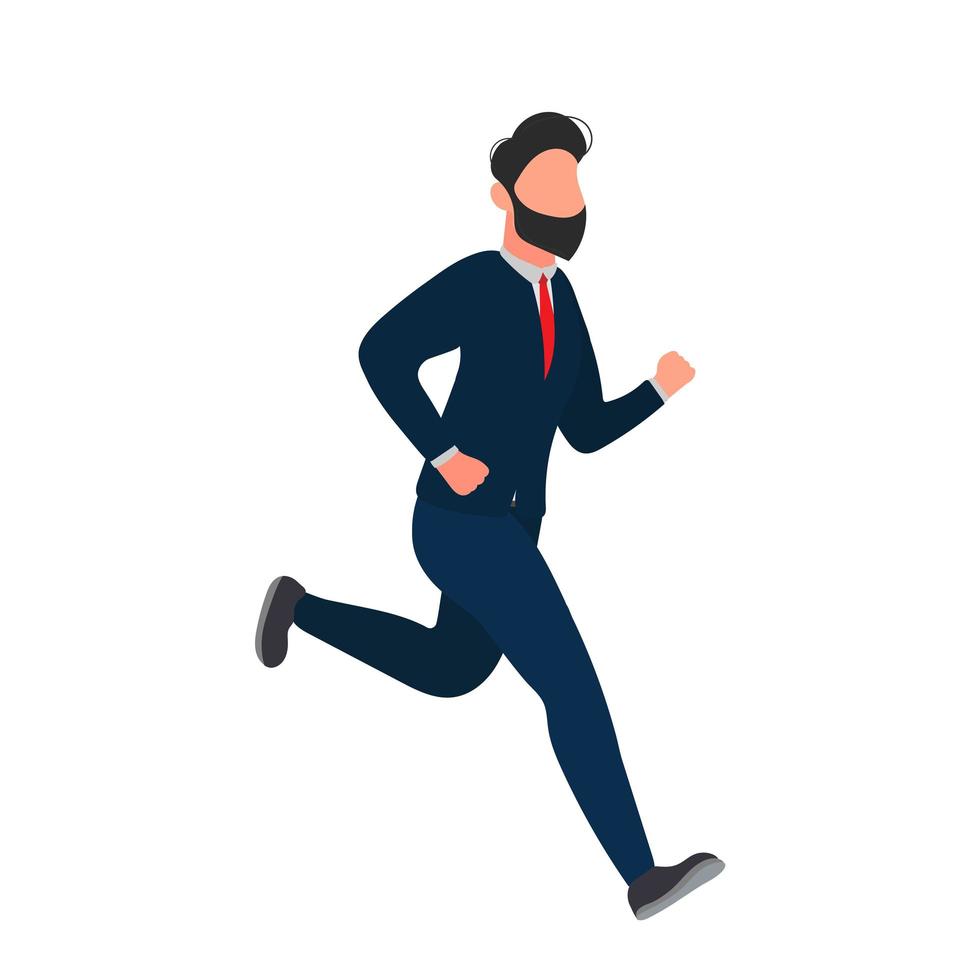el empresario está corriendo. un hombre en traje de negocios corre. bueno para el diseño de temas empresariales. vector. vector