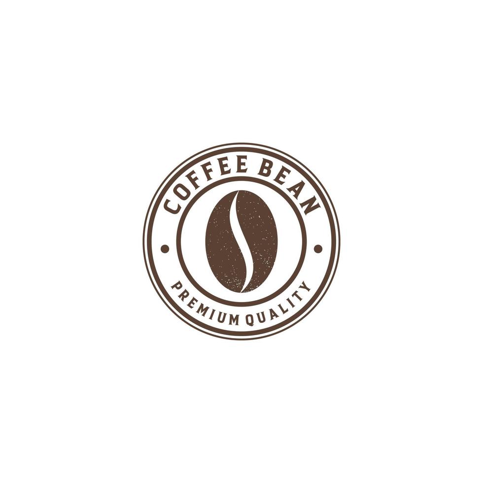 coffee bean logo template in white background vector