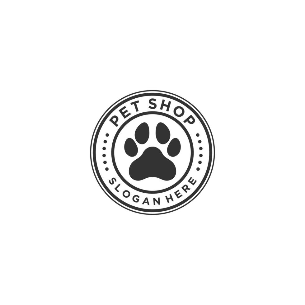Plantilla de logotipo de tienda de mascotas, vector, icono en fondo blanco vector
