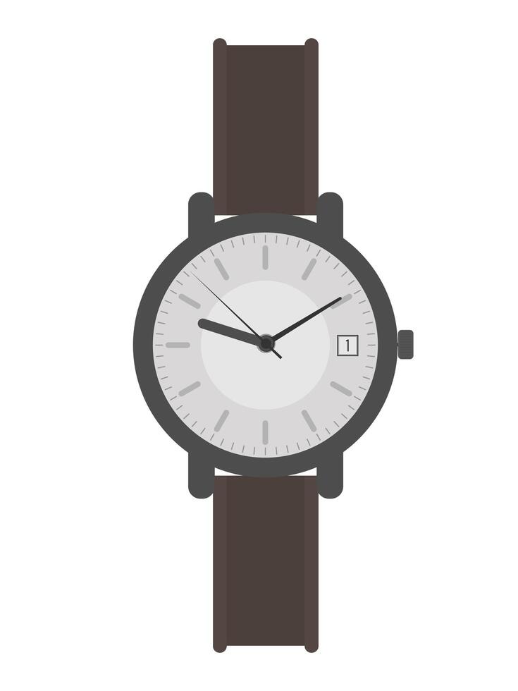 A watch on a white background with a black face vector