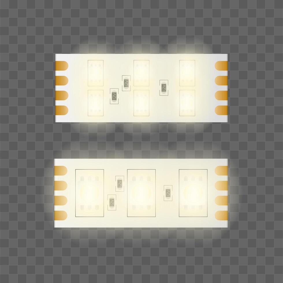Two strips of light bulbs with different colors vector