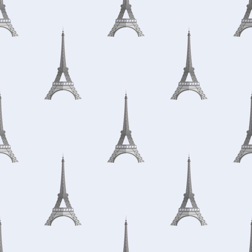 Seamless pattern with the Eiffile Tower. Suitable for backgrounds, postcards, and wrapping paper. Vector. vector
