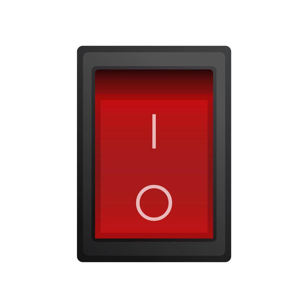 Red square on and off button. Isolated. Vector. vector