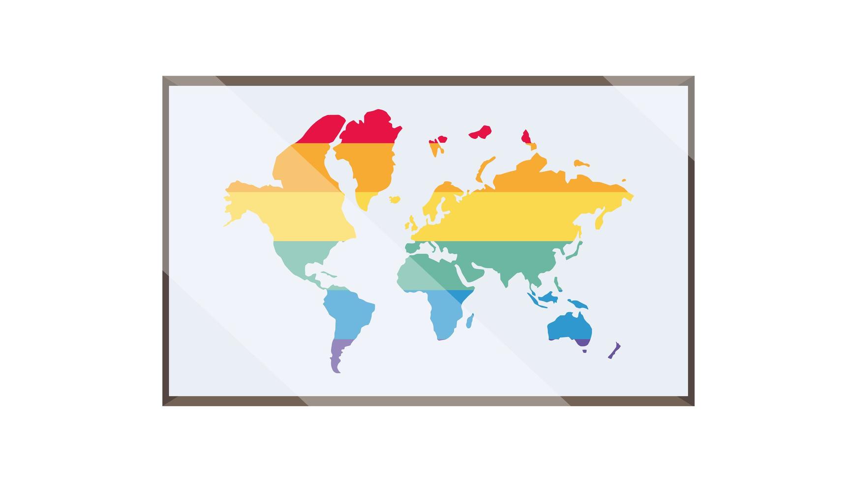 World map outline with LGBT colors. Vector. vector