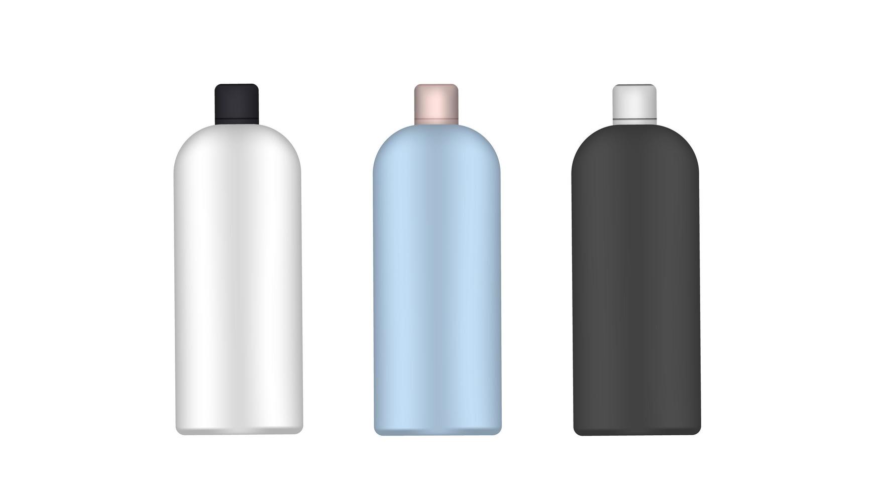 Set of plastic bottles. Realistic bottle. Good for shampoo or shower gel. Isolated. Vector. vector