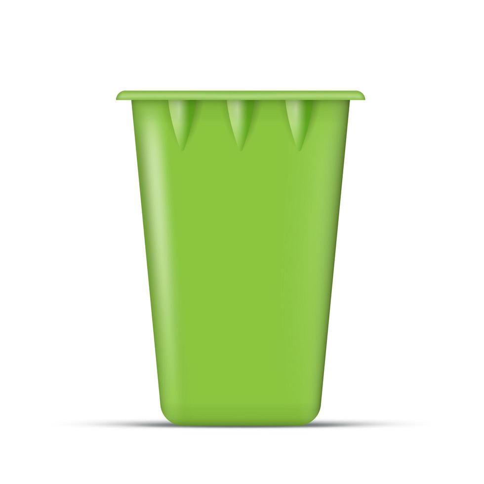 vaso de papel verde de cerca vector