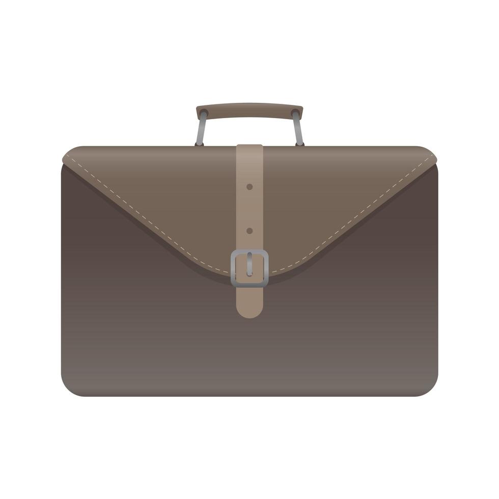 Brown business suitcase. Suitcase for documents or laptop. Realistic style. Isolated. Vector. vector