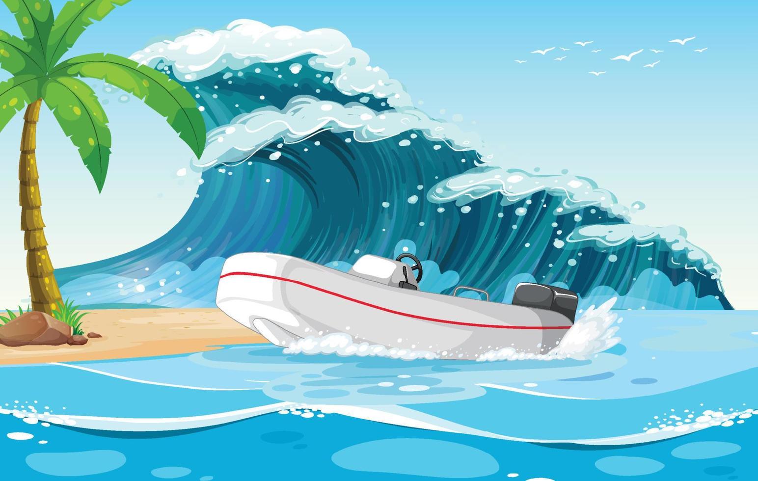 Dinghy boat at the beach vector