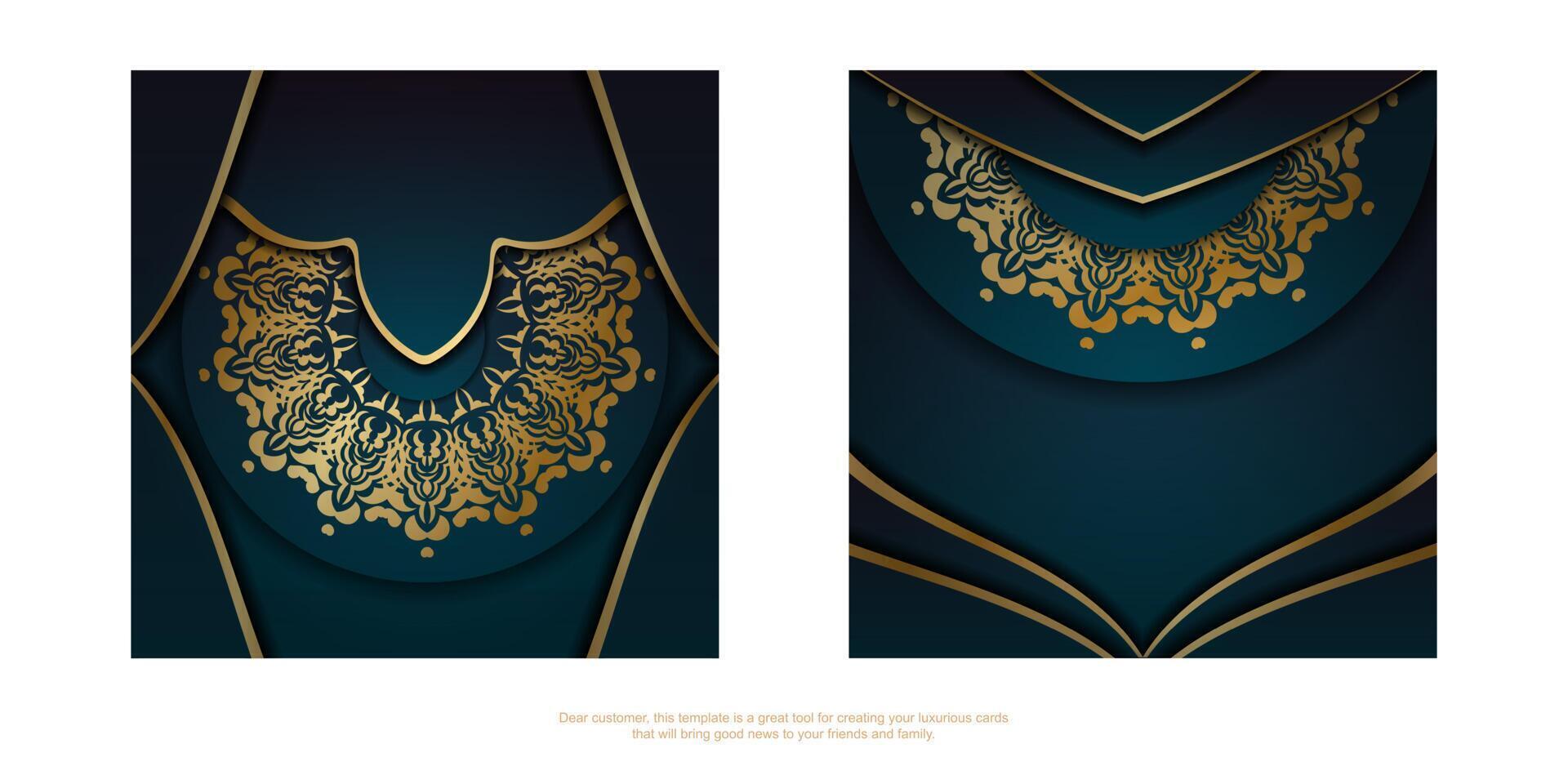 Two banners with gold and blue designs vector