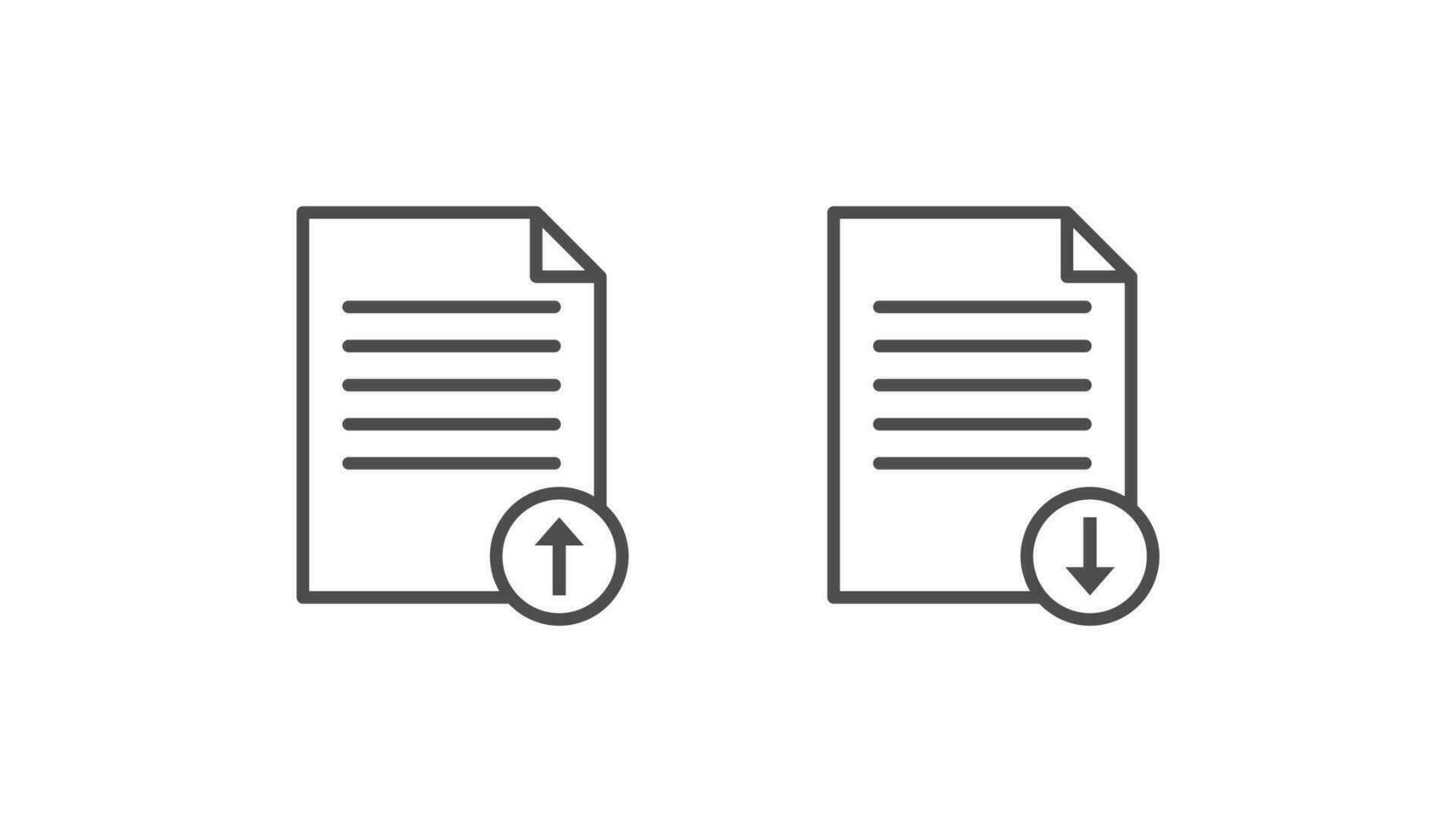 Document upload and download icon line vector design