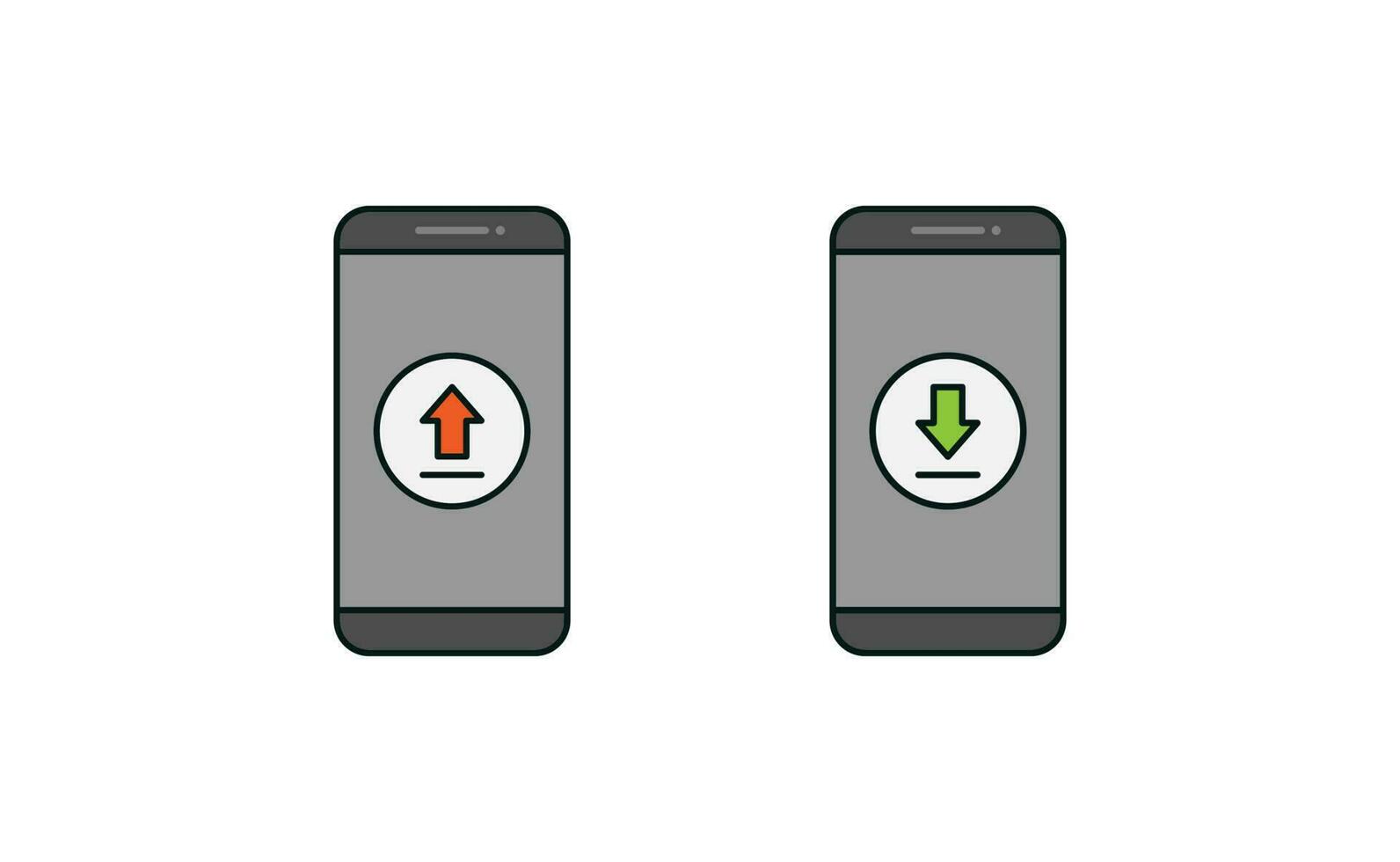 Smartphone and upload download icon vector design