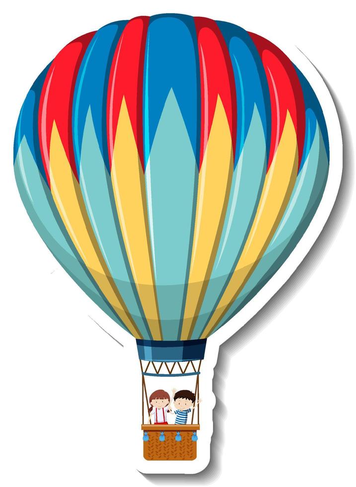 Hot air balloon cartoon sticker vector