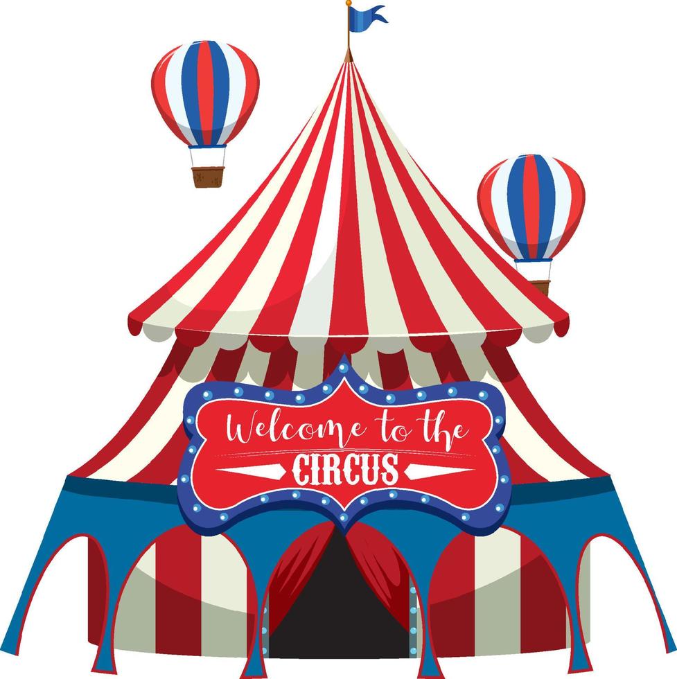 Amusement park with circus dome isolated vector