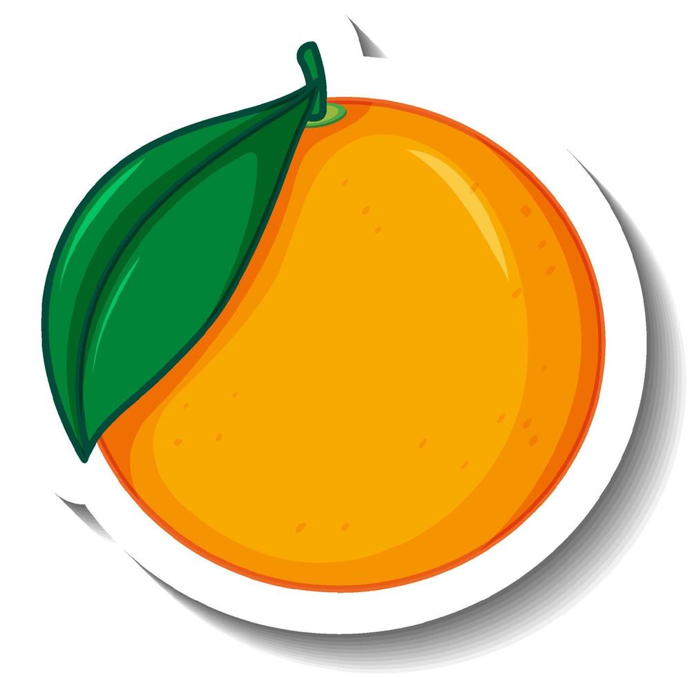 Isolated orange with leaf in cartoon style vector