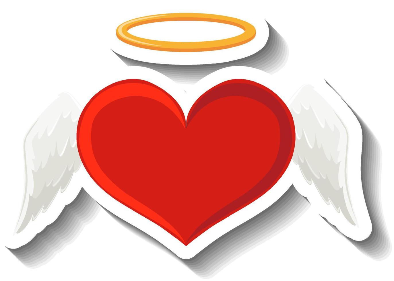 corazón rojo con alas de ángel en estilo de dibujos animados 4869617 Vector  en Vecteezy