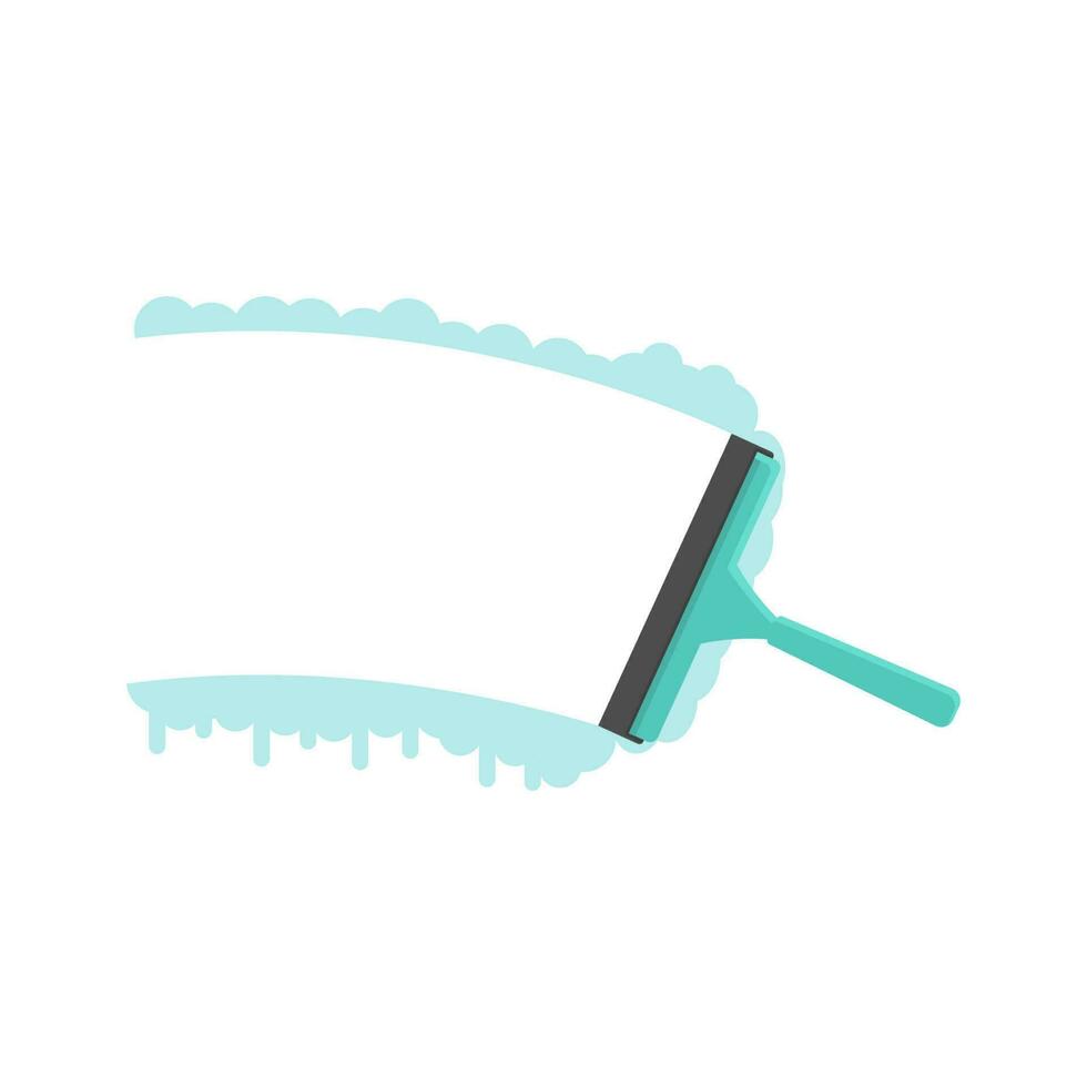 Glass cleaning sweeper vector illustration on white background