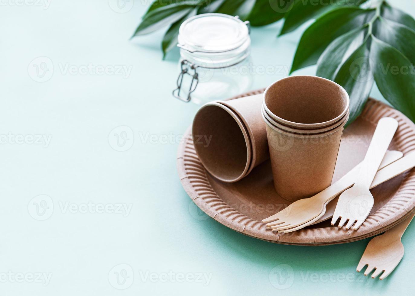 Zero waste concept, paper tableware photo