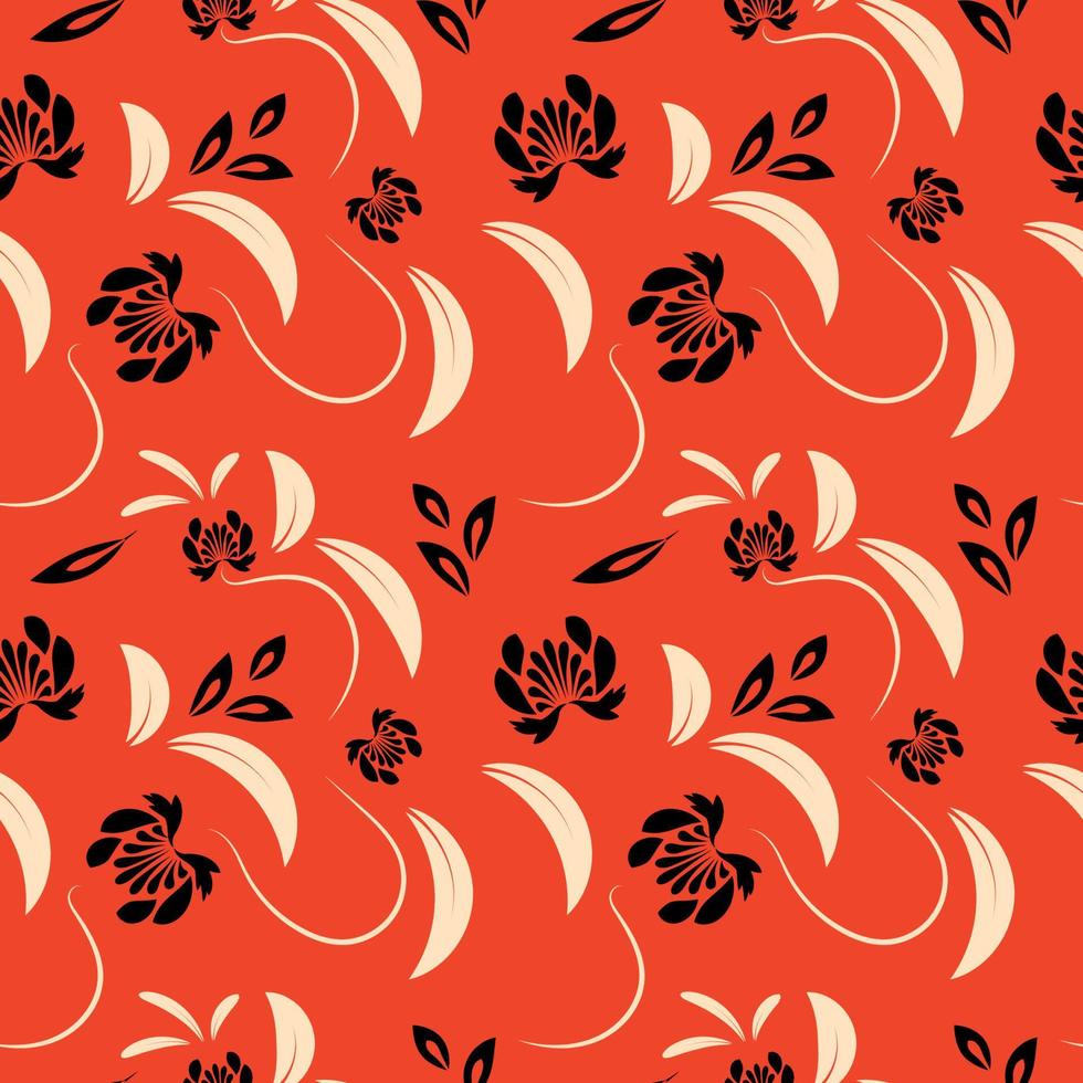 Folk flowers print Floral pattern Ethnic art vector