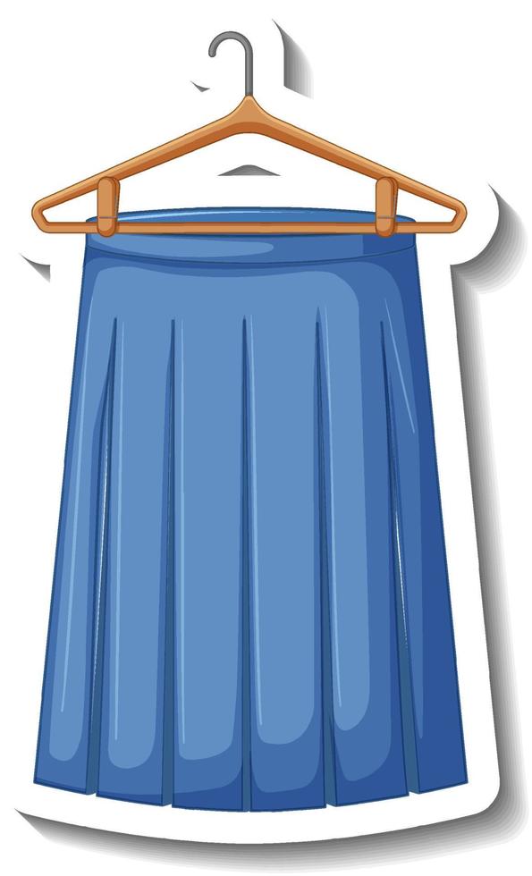 Blue pleated skirt with coathanger vector