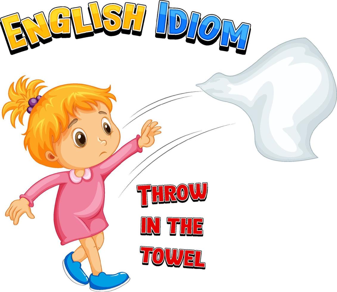 English idiom with picture description for throw in the towel 4869914