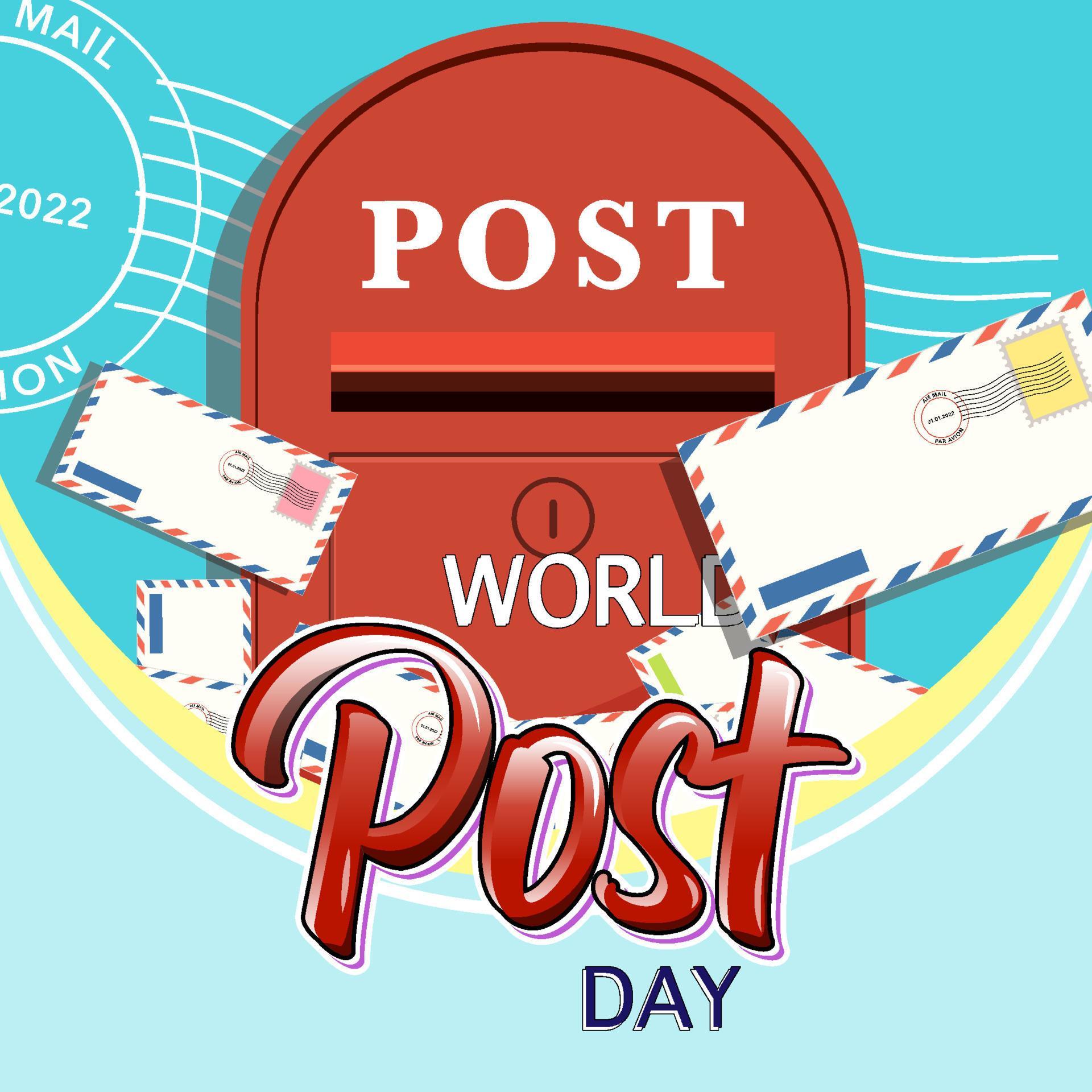 World Post Day logo with post box and envelope 4869929 Vector Art at
