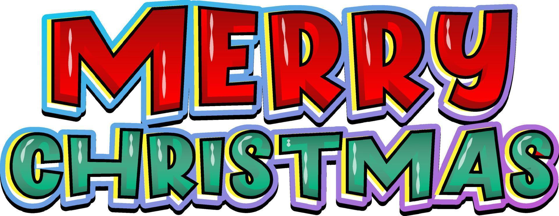 Merry Christmas font logo banner vector