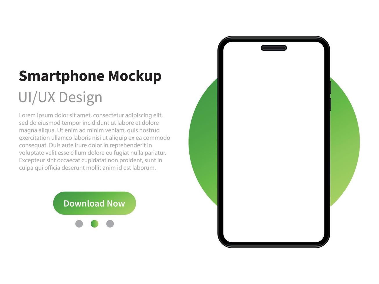 Device UI, UX mockup for presentation template. Mockup smartphone generic device with empty display. Vector