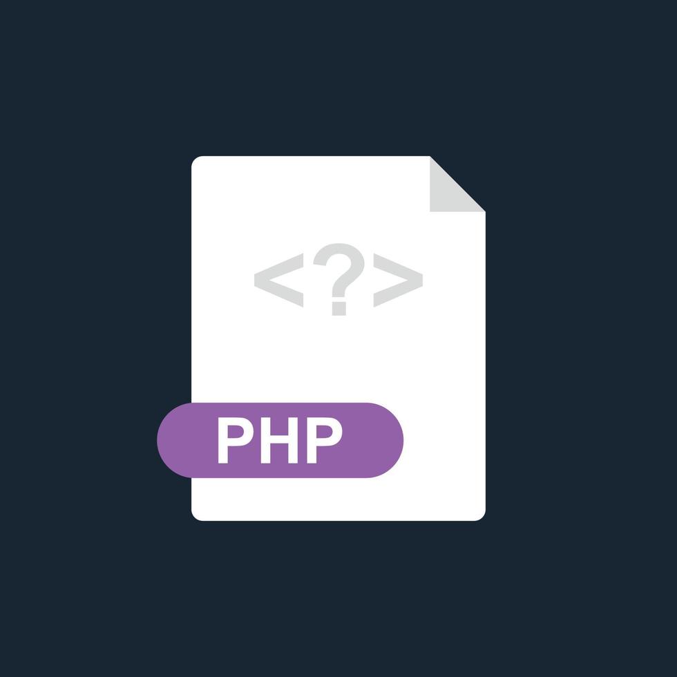 Php file icon. Hypertext Preprocessor. Programming language. Vector