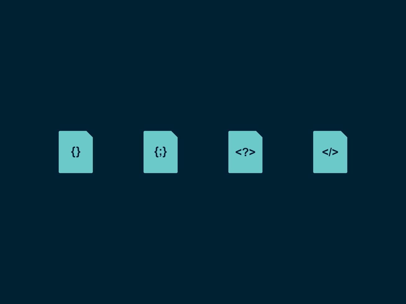 conjunto de iconos planos de formato de archivo. css, html, js, formato ...