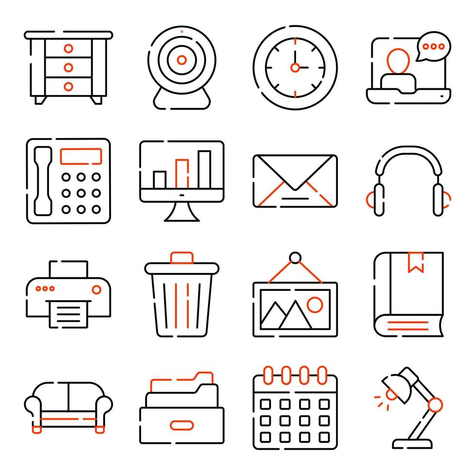 Pack of Office Tools vector