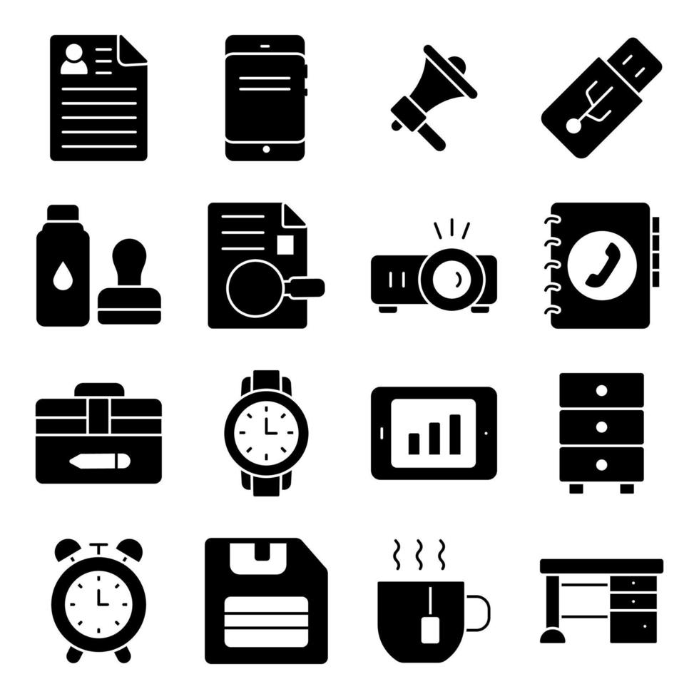 Pack of Office Accessories vector