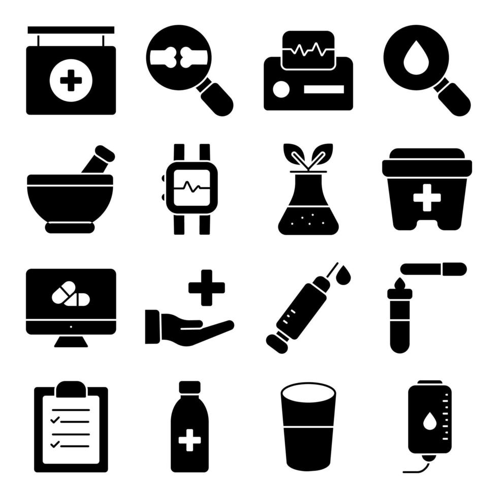 Pack of Medical Equipment vector