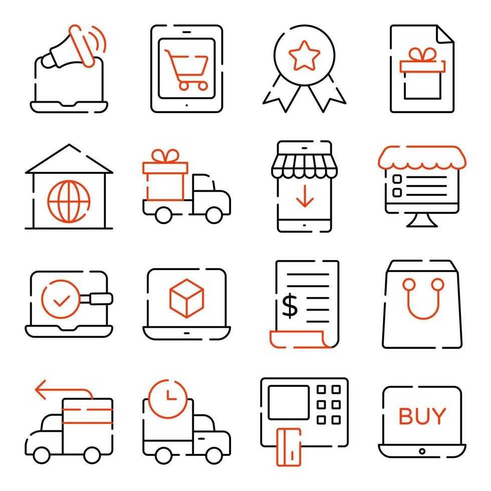 Pack of Online Shopping vector