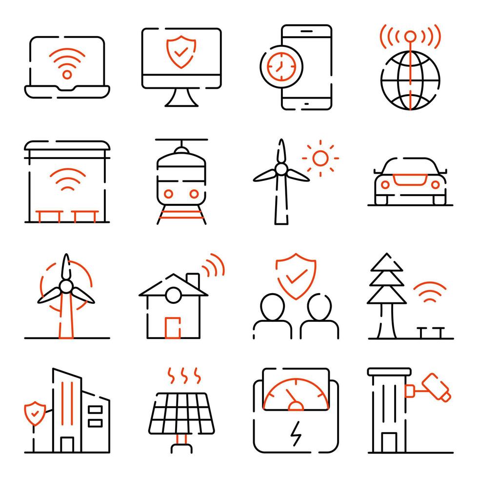 Pack of Smart Devices, Technology vector