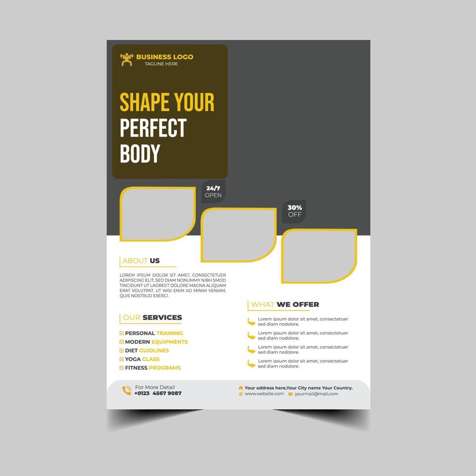 Fitness and gym flyer vector