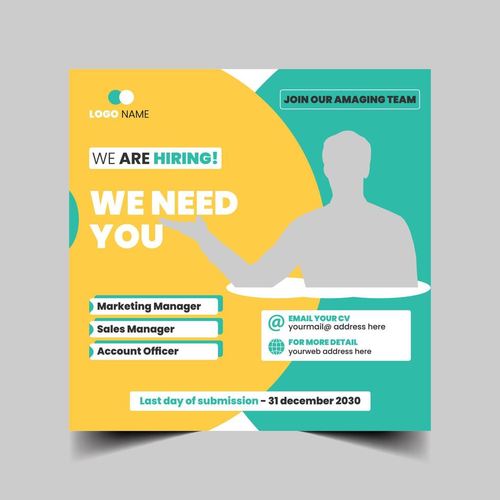 Hiring social media post vector