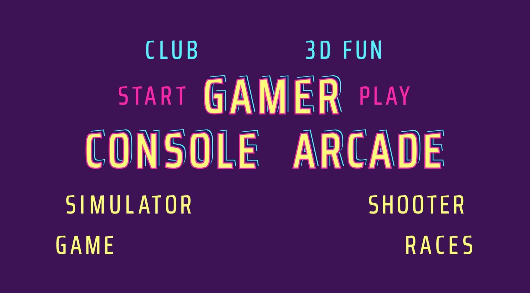 Console arcade word collage 4870383 Vector Art at Vecteezy