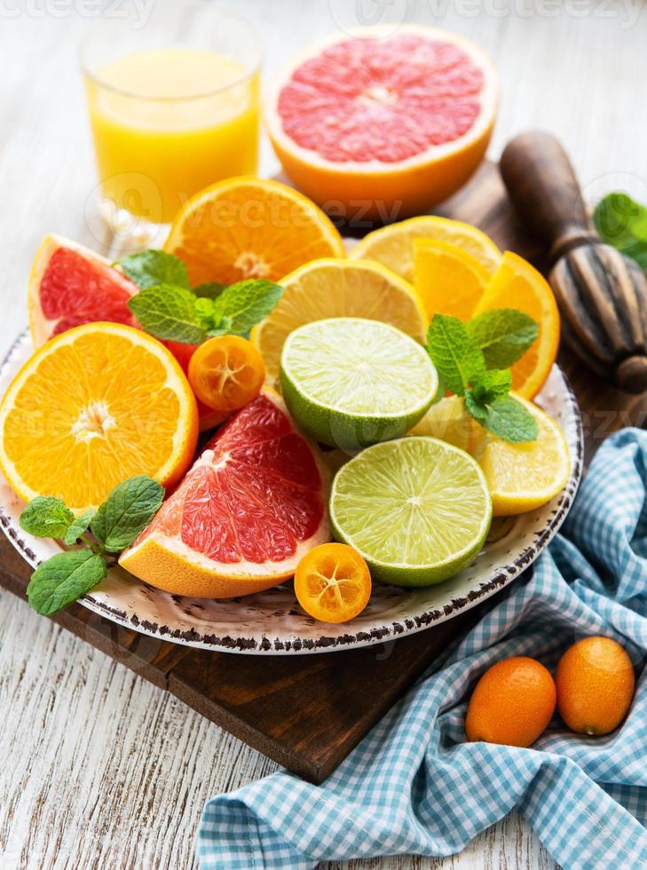 Fresh citrus fruits photo