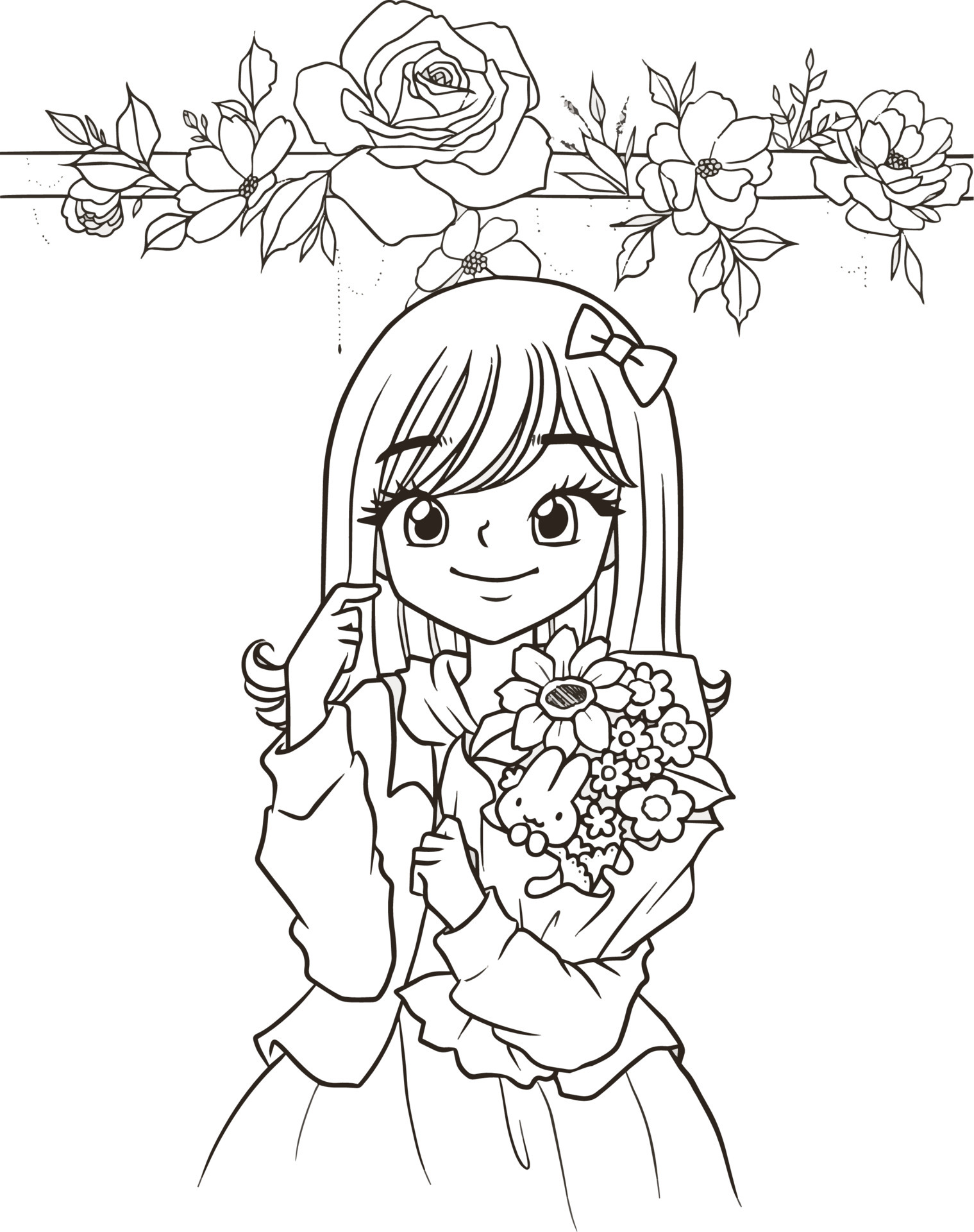 Girl Cartoon Coloring Pages