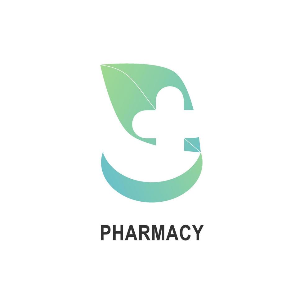 Nature pharmacy logo. Suitable for your health care company. Healthcare medicine minimalist and flat stylish design vector logo sign. Medical pharmacy logo. Logotype for clinic, hospital or doctor.