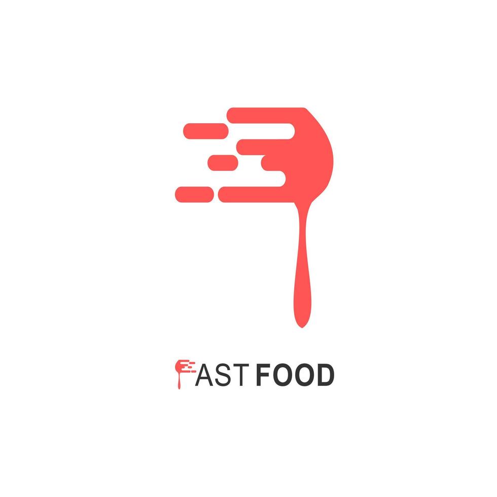 Fast food logo. Speedy spoon iconic logo design template for food delivery service of fast food restaurant. Vector illustration of speed spoon. Fast quick response logo for cafe, restaurant, company.