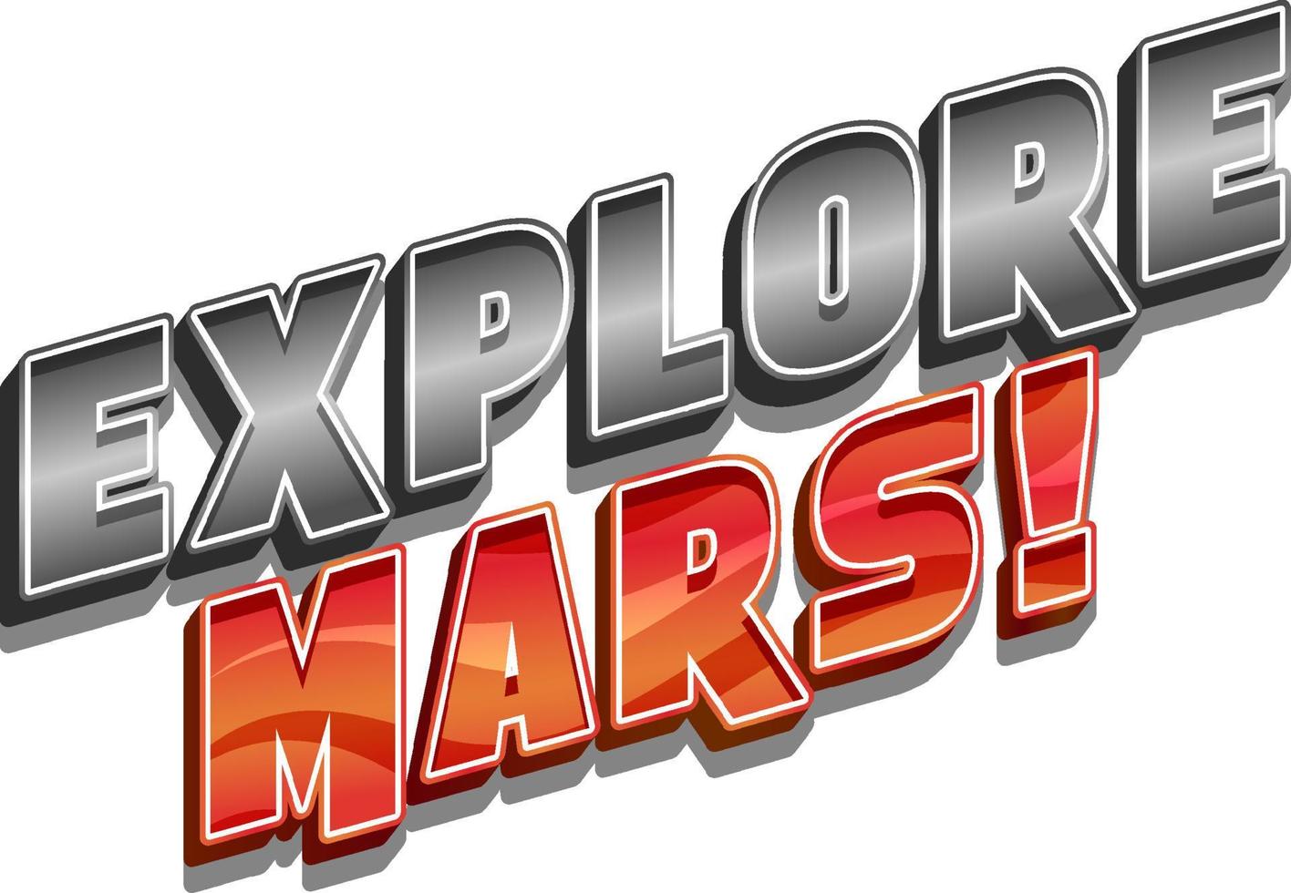 Explore Mars word logo design vector