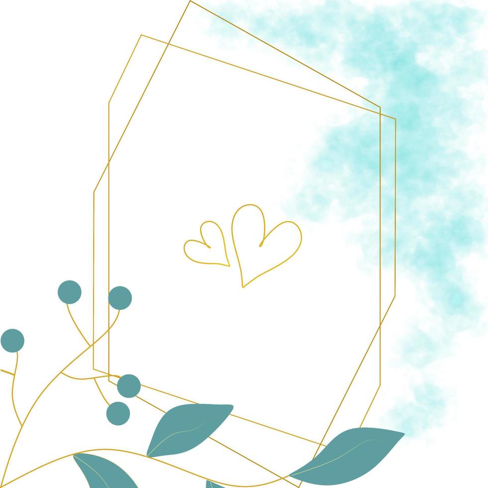 estilo simple del fondo de la acuarela floral de la boda. invitación geométrica, guarde el diseño de la tarjeta de fecha con ramas de árboles y decoración de hojas verdes. vector plantilla de lujo elegante y rústico natural.