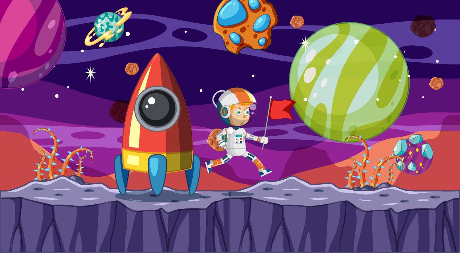 A Game Template Galaxy Space Scene vector