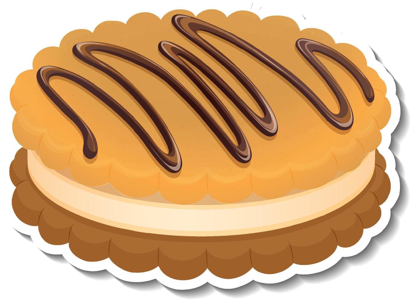 Sandwich cookies with cream in cartoon style vector