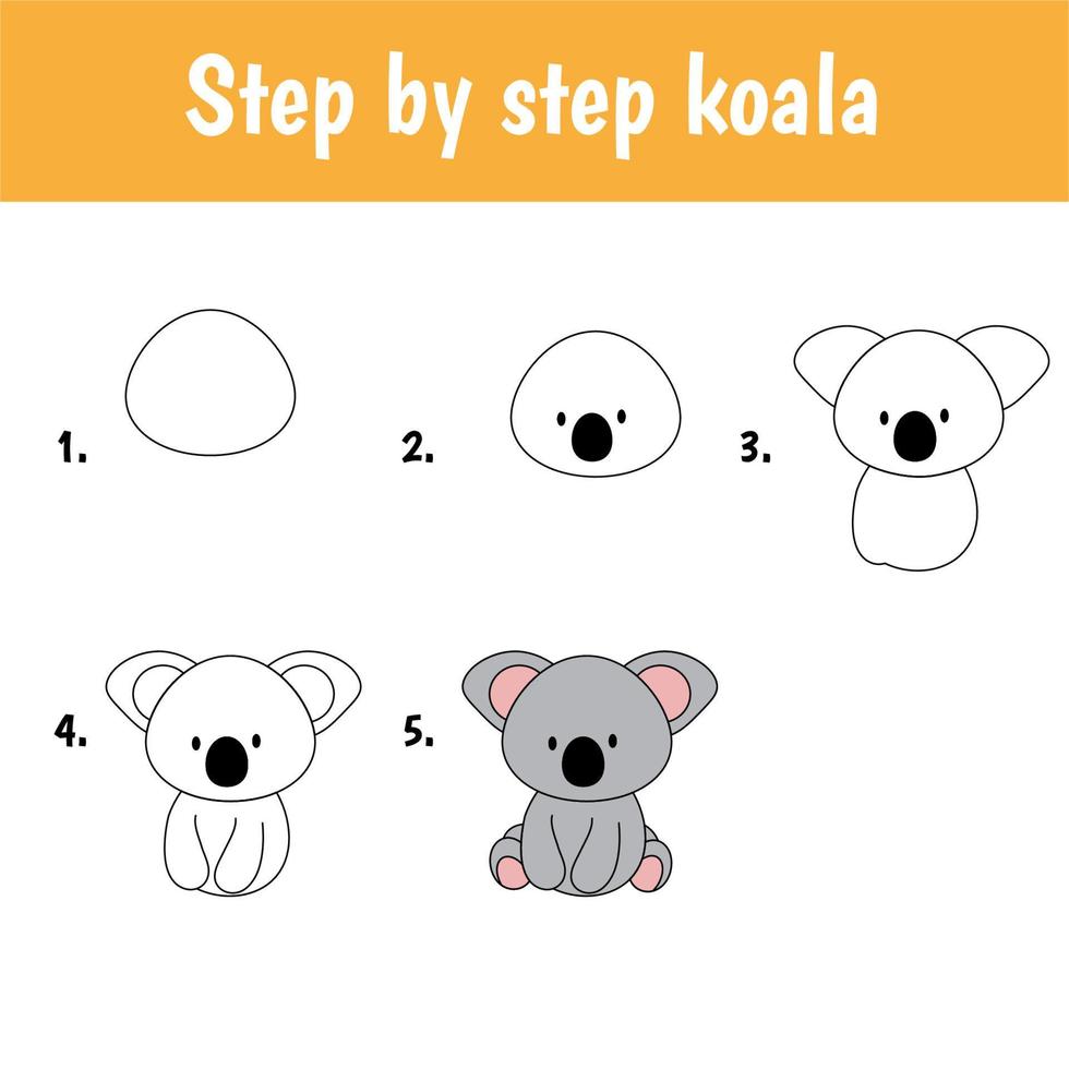 juego educativo fácil para niños. nivel simple de dificultad. juegos y educación. tutorial para dibujar koala 4870919 Vector en Vecteezy juego educativo fácil para niños. nivel simple de dificultad. juegos y educación. tutorial para dibujar koala 4870919 Vector en Vecteezy