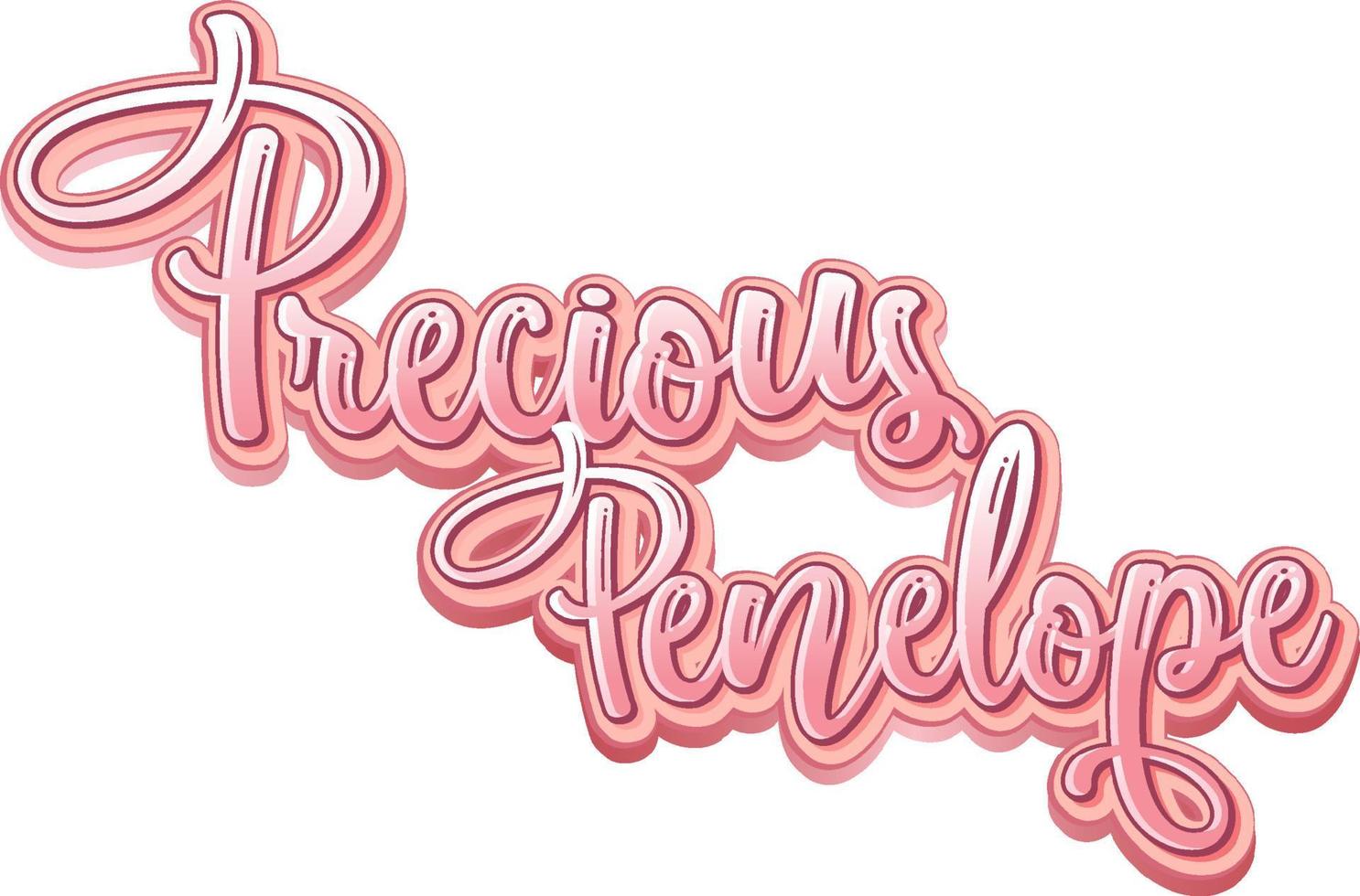 Precious Penelope logo text design vector