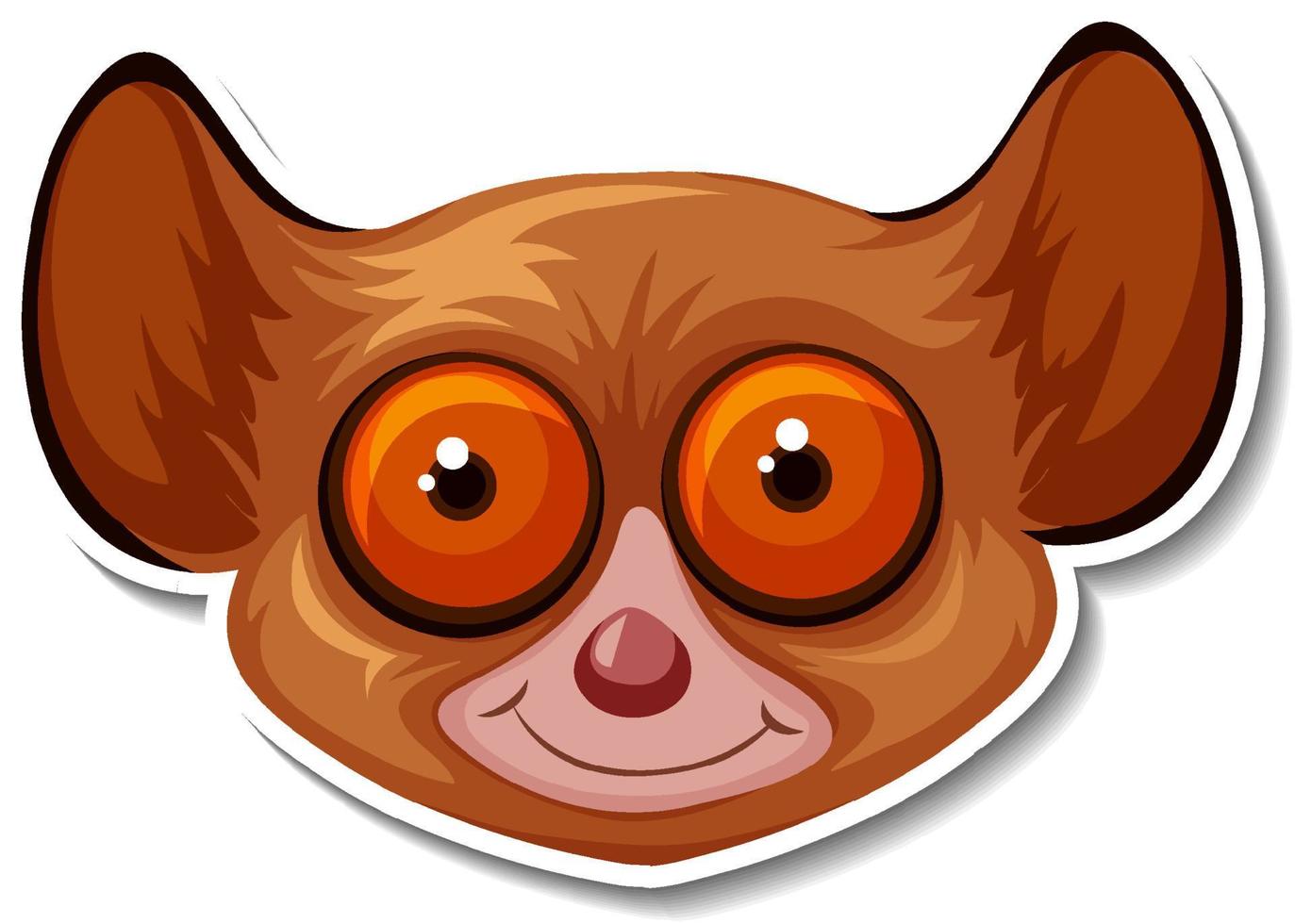 Head of Mouse lemur animal cartoon sticker vector