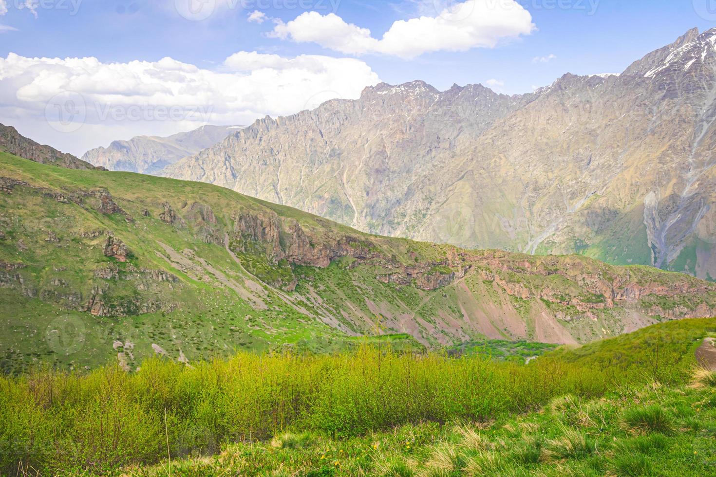 beautiful mountains in spring photo